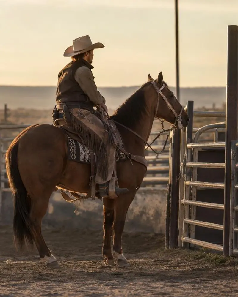 Rider waiting at the arena gate