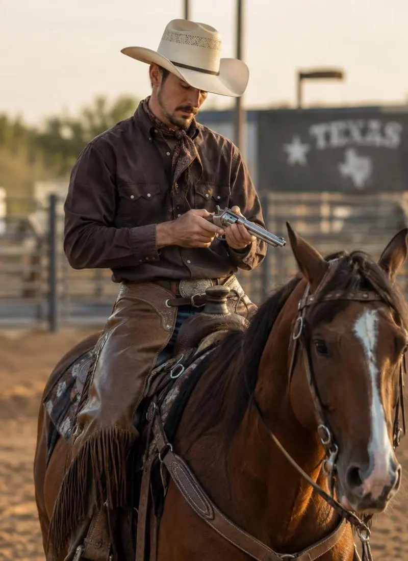 Rider reloading while mounted