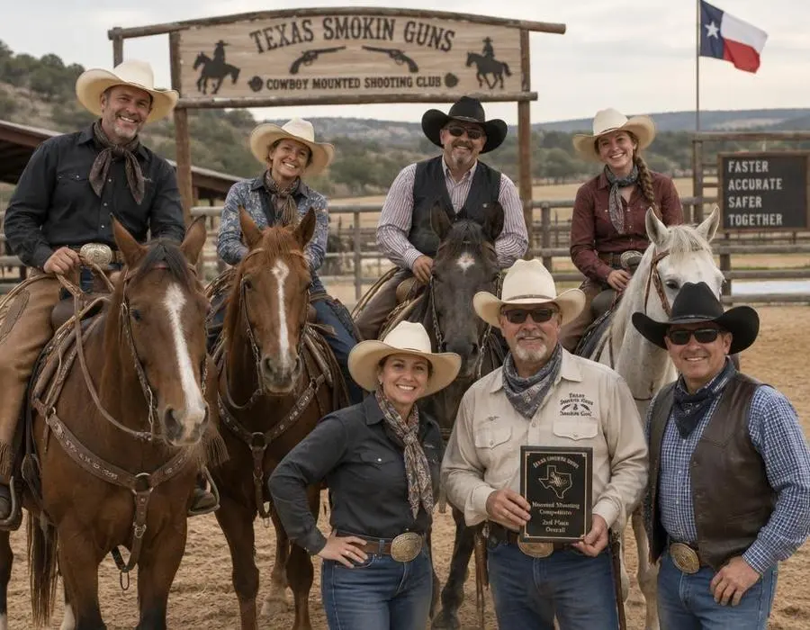 Texas Smokin' Guns club community Texas Smokin' Guns club members with their horses